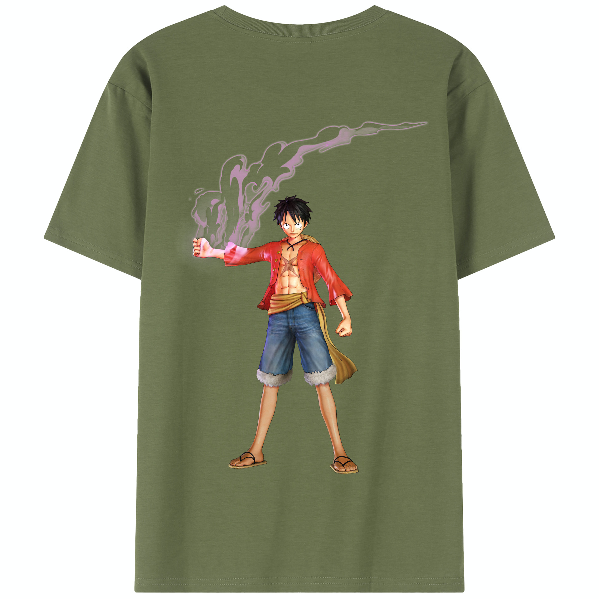 ワンピース モンキー・D・ルフィ ONE PIECE Monkey D. Luffy 綿100％半袖Tシャツ（背面プリント）